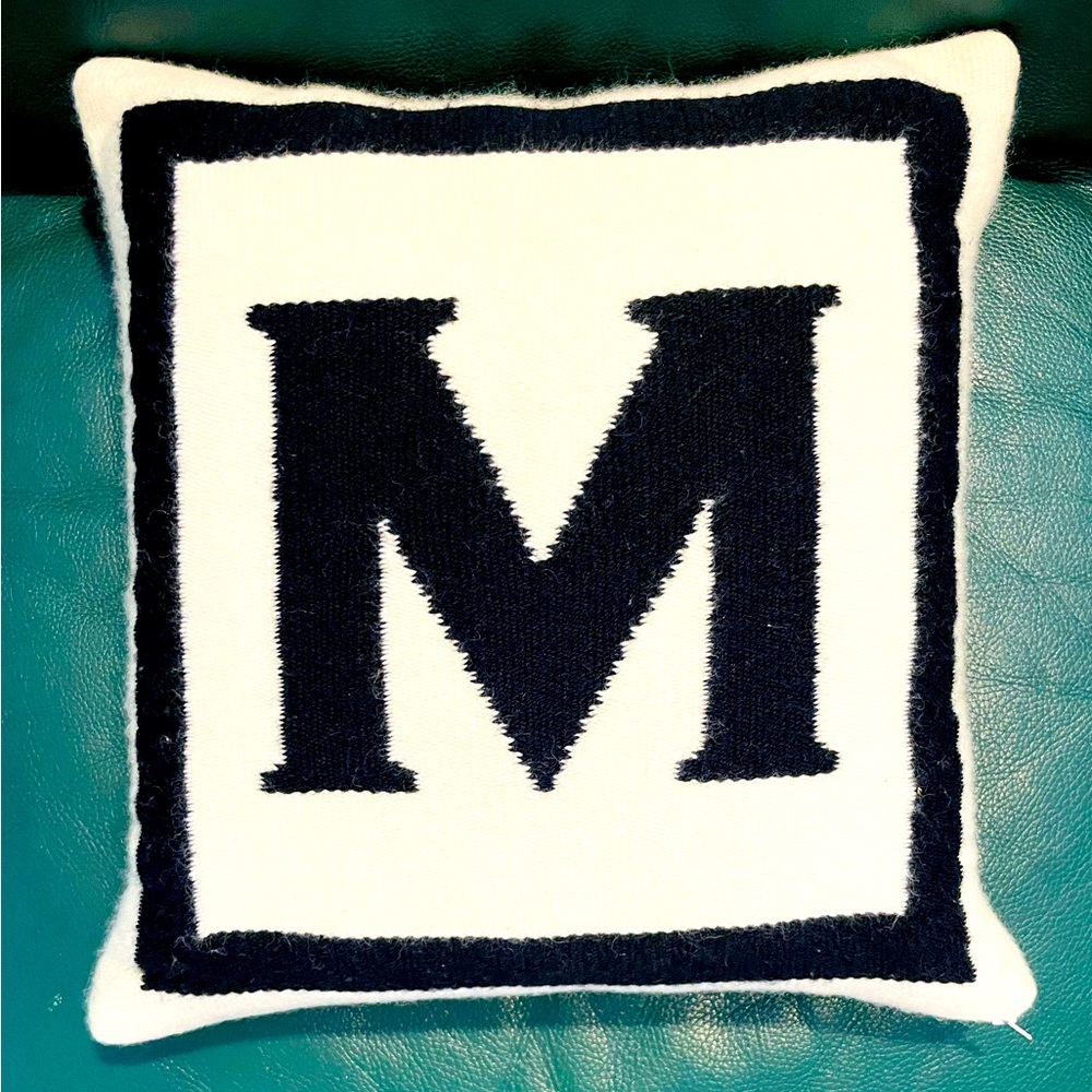 Jonathan Adler Initial M Pillow. Excellent condition.